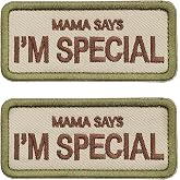 2 Pcs Dog Patches,Mama Says I'm Special Tactical Patch Embroidered Badge,Embroidered Applique Fastener Hook and Loop Emblem,Funny Patches for Backpacks,Dog Harnesses,Service Animal Vests,Tactical Gear