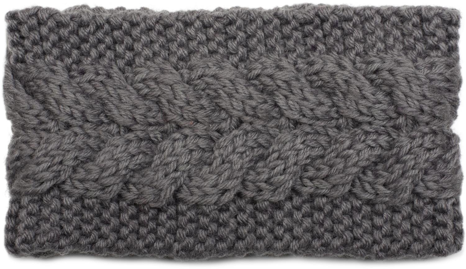 styleBREAKER headband chunky knit with plait pattern, hairband, headband, ladies 04026005, Colour:Grey