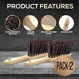 Newman and Cole Natural Wooden Hand Brush Hard Synthetic Bristle view 3