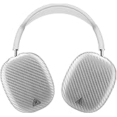 Carbon Fiber Texture Case Cover for AirPods Max Headphone, TPU Anti-Scratch Ear Cup Cover, Protective Skin Accessories for Apple AirPods Max(2024/2020) - Silver