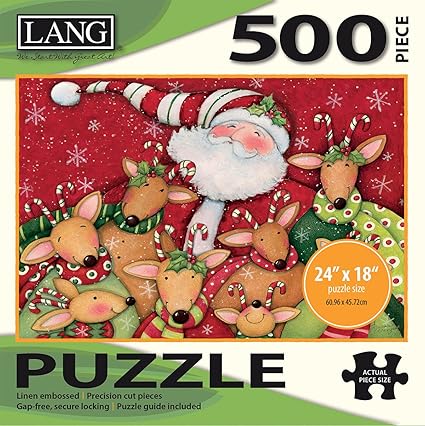 Lang - 500 Piece Puzzle -Deer Friends, Artwork by Susan Winget - Linen Finish - 24 x 18 Completed