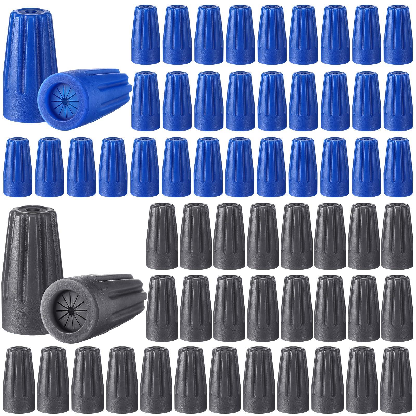 Photo 1 of Hiboom 150 Pcs Waterproof Wire Electrical Connectors Outdoor Splice Terminal Electrical Connectors for 22AWG-12AWG Cable Wire Landscape(0.91 x 0.47 Inch, 0.94 x 0.55 Inch,Blue, Grey)