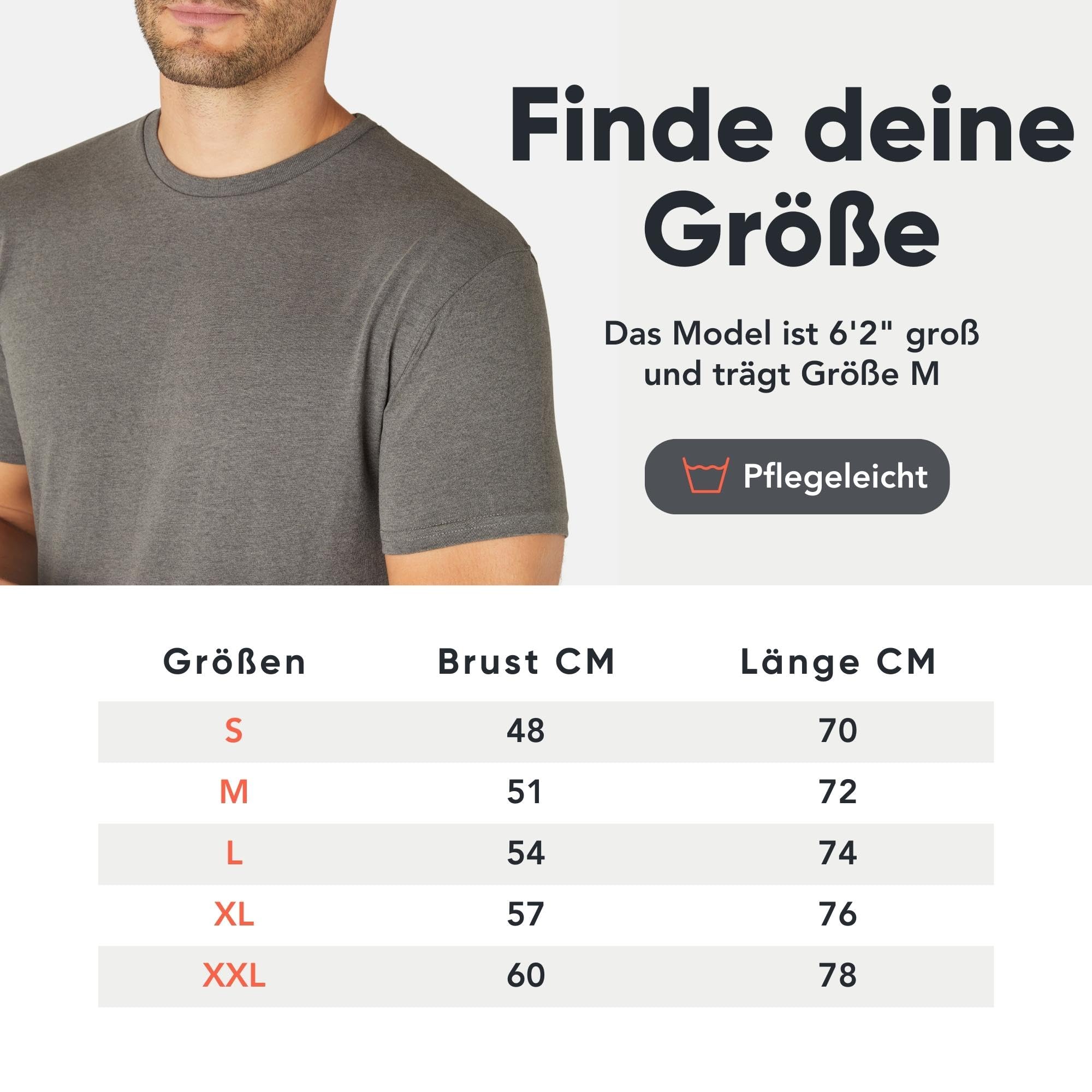 Fm London Herren-t-shirt (3/5er-pack) Herren T-Shirt , Schwarz, Grau, Weiß, Marineblau, Anthrazit (5er-pack), M 5