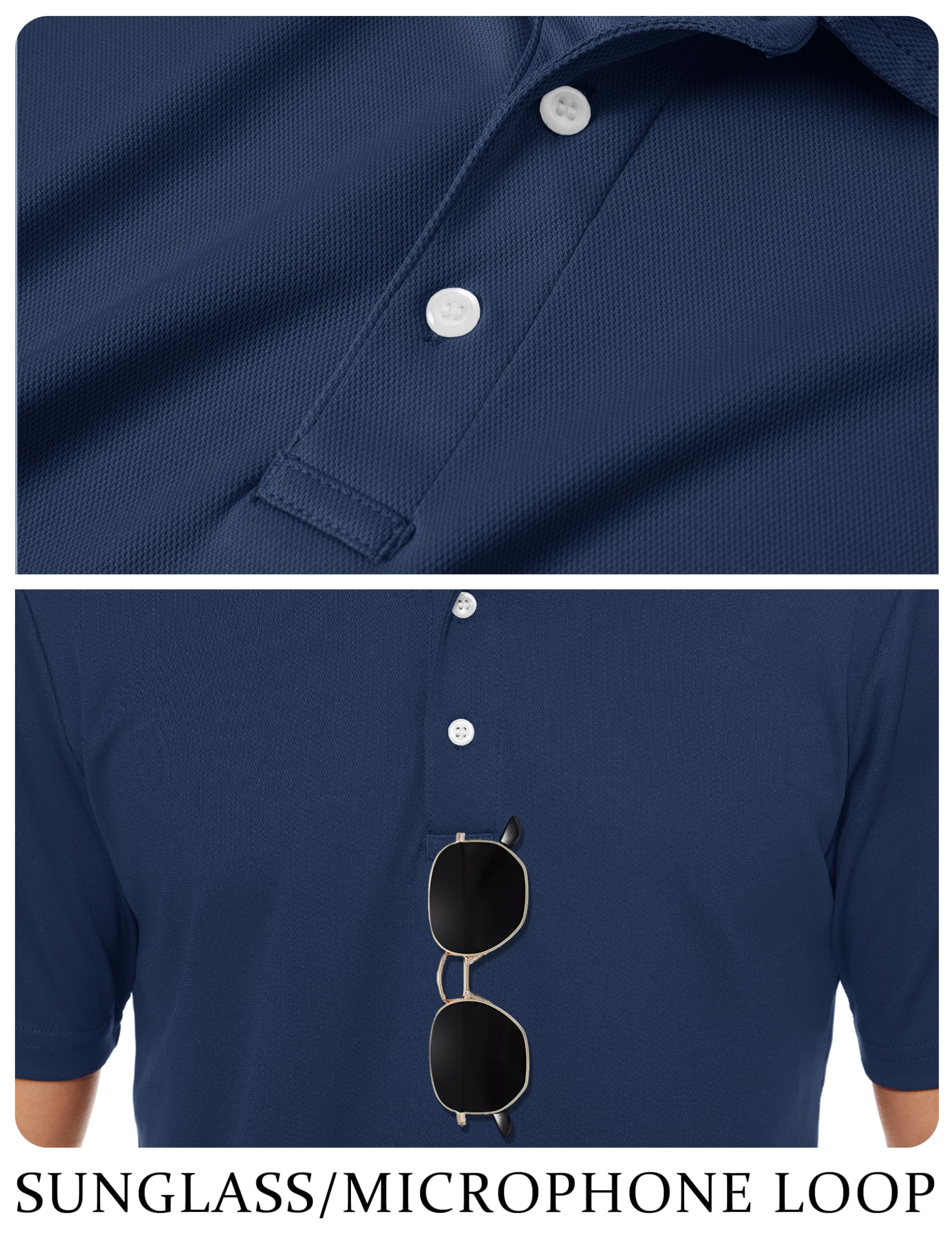 TACVASEN Mens Golf Shirt Dry Fit Mens Polo Shirts Short Sleeve Performance Golf Polos for Men with Collar Work Shirts