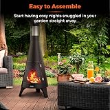 Tower T978508 Apollo Burner with Chimney & Built-In Wood Storage, Black view 7