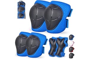 Banzk Kids/Youth Knee Pads and Elbow Pads Set with Wrist Guard 3 in 1 Kids Protective Gear Set for Kids 3-14 Years for Skateboard Roller Skating Skiing Rollerblading Cycling BMX Biking Running Scooter