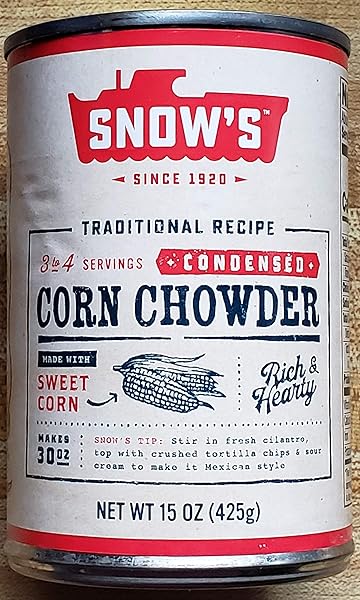SNOW’S CONDENSED CORN CHOWDER (PACK OF 3) 15 OZ CANS