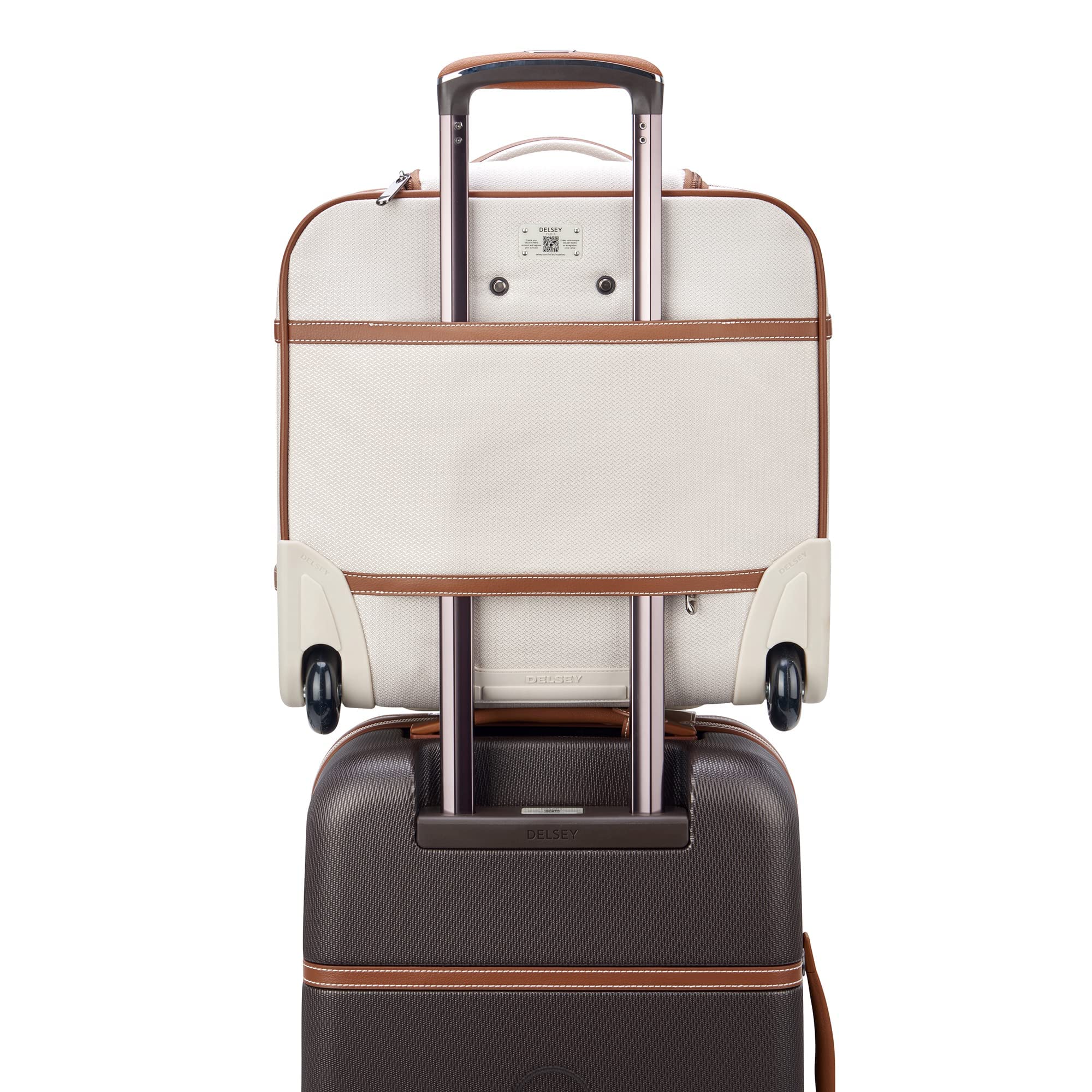 DELSEY PARIS Chatelet 2.0 Softside Luggage Under-Seater with 2 Wheels, Angora, Carry on 16 Inch