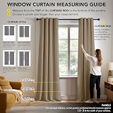 Deconovo Eyelet Curtains Thermal Insulated Blackout 140x260 Khaki 1 Pair view 2