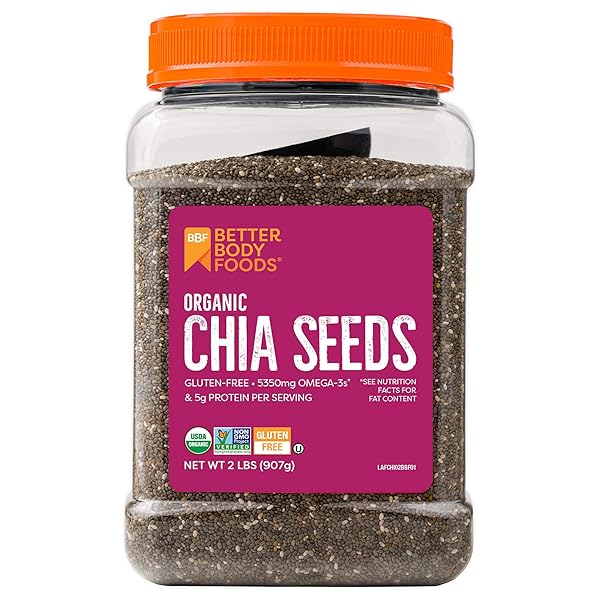 BETTERBODY FOODS ORGANIC CHIA SEEDS, NON-GMO, GREAT TASTE, 2 POUND