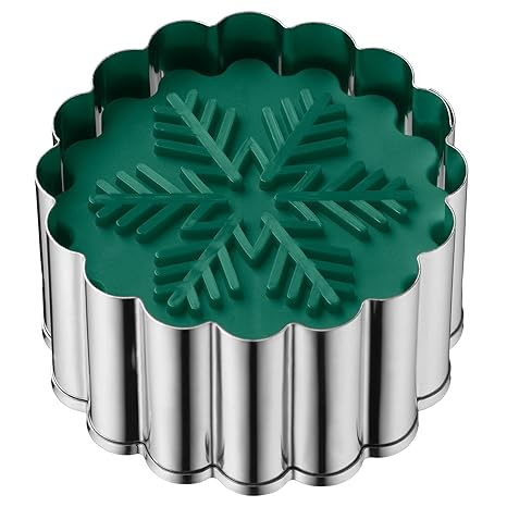 Kaiser Plätzchen Ausstecher, mit Keksstempel Schneeflocke, Edelstahl, Ausstechform für Kekse, 6,5 cm