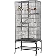 Yaheetech 69-Inch Extra Large Bird Cage Metal Parrot Cage for Mid-Sized Parrots Cockatiels Conures Parakeets Lovebirds Budgie Finch, Black