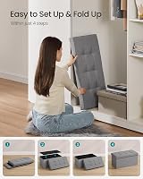 SONGMICS MAZIE Collection Storage Ottoman Bench 76 cm Light Grey view 6