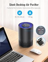 PureMate Air Purifier True HEPA Filter 4 Speeds Sleep Mode Night Light view 8