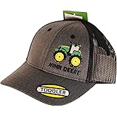 John Deere 3D Rubber Tractor Print Toddler Baseball Hat Cap-Charcoal-One Size