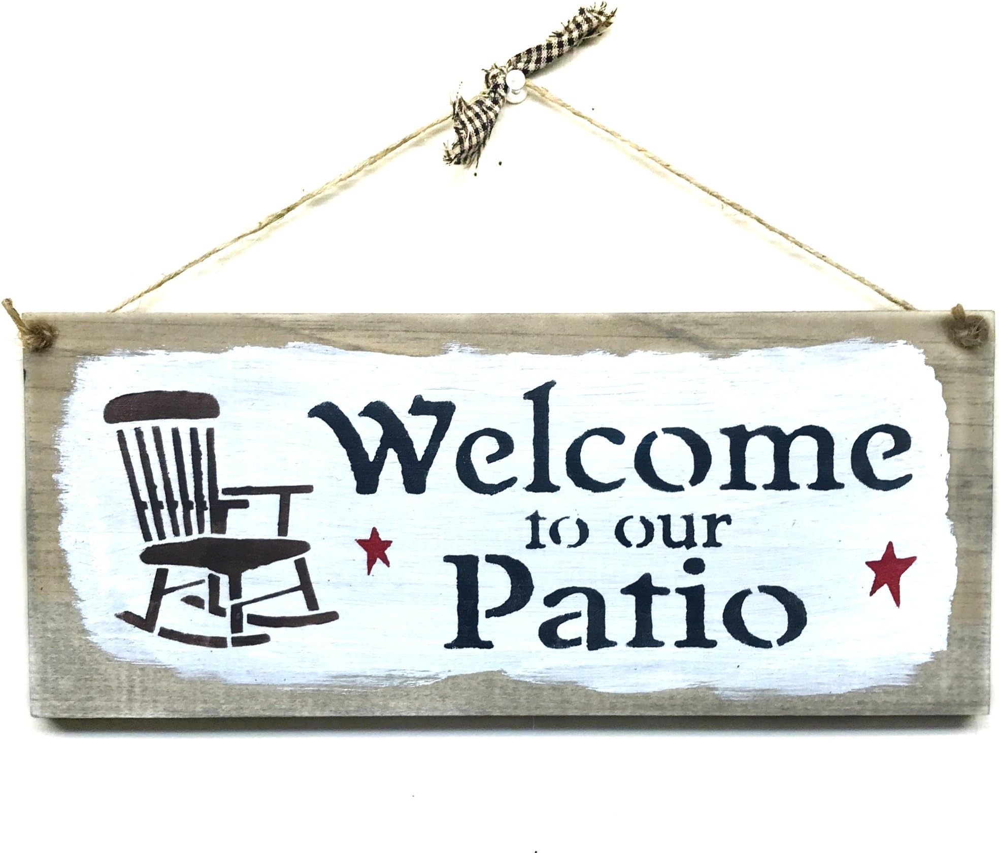 Wooden Patio Sign, Welcome to Our Patio/House Sign, Gift Sign