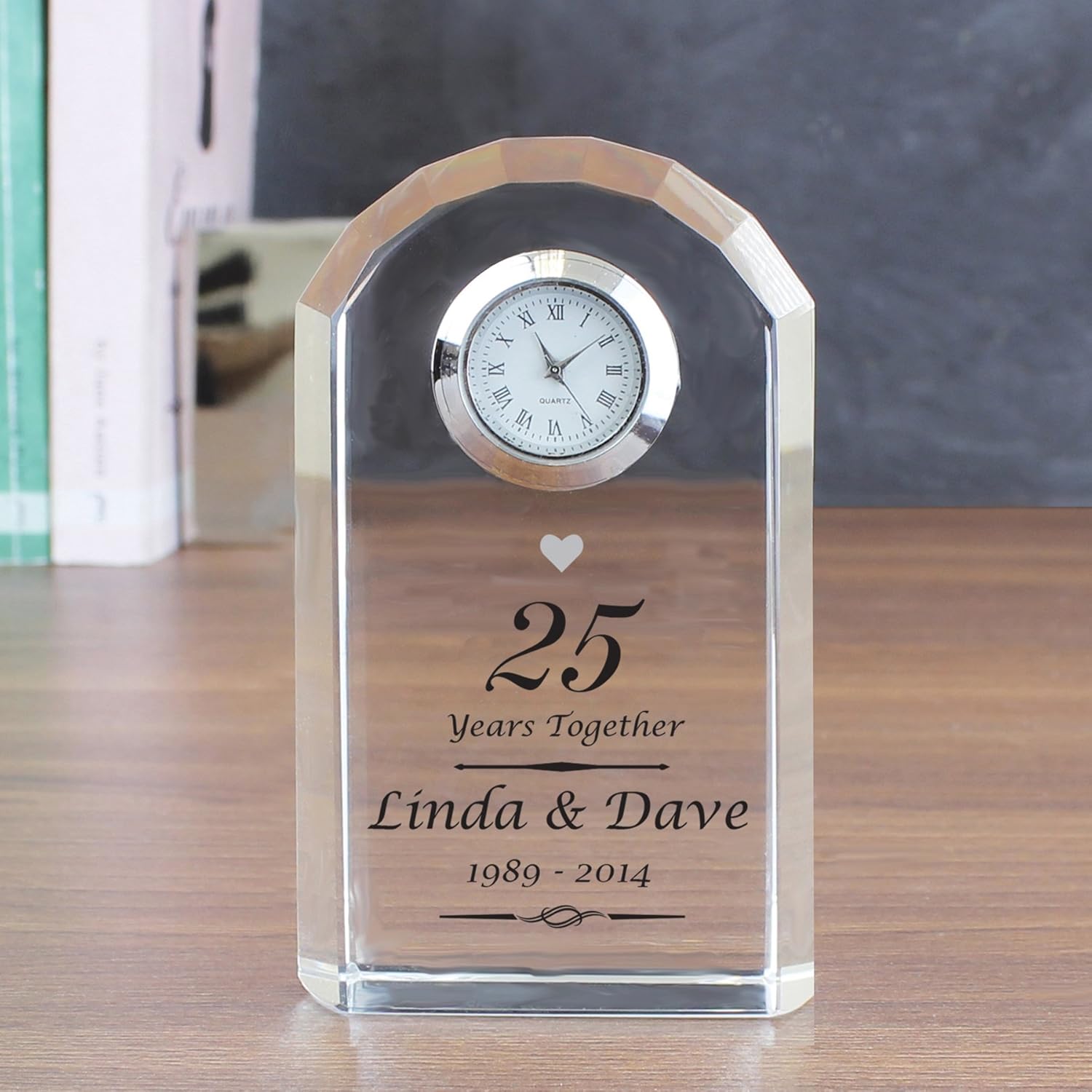 Personalised Silver Wedding Anniversary Clock Amazon.co.uk Kitchen & Home