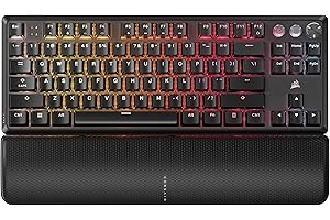 Corsair K70 PRO TKL RGB Tenkeyless Mechanical Wired Gaming Keyboard – Pre-Lubed Hall Effect MGX Hyperdrive Adjustable Switches, Simultaneous SOCD and Rapid Trigger, ABS Double-Shot, QWERTY NA – Black