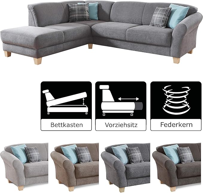 CAVADORE Ecksofa Gootlaand / Große Sitzecke im Landhausstil inkl