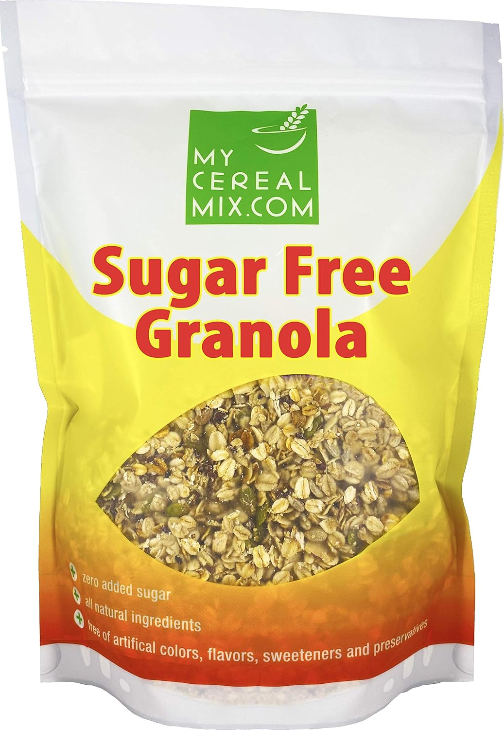 Sugar Free Granola Sweetened with Monk Fruit Extract (Gluten Free, NonGMO, No Sugar