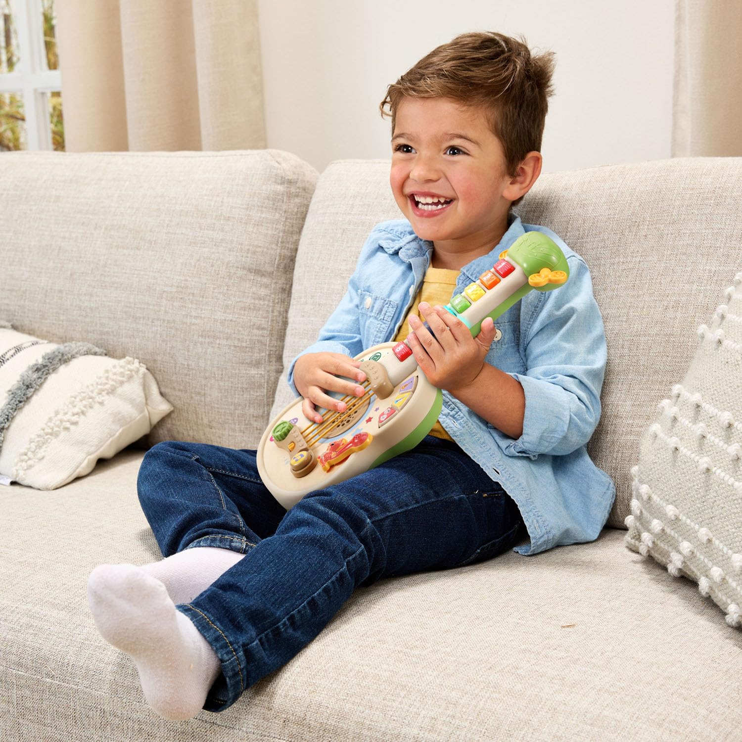 LeapFrog Strum and Count Wooden Guitar, Musical Toddler Toy