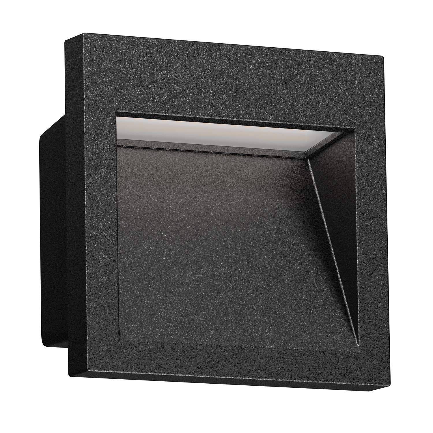 ledscom.de LED recessed wall Light NOLA, Downlight for Outdoors, IP54, Black matt, 90 x 90mm, Warm White