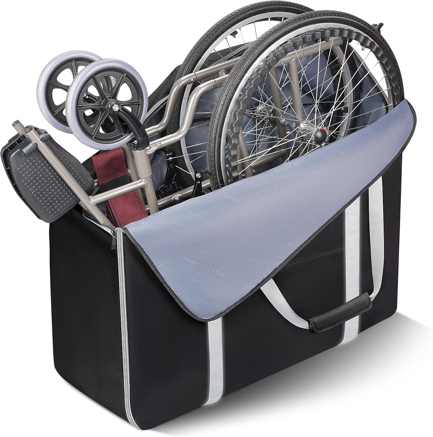 Ytonet Wheelchair Bag, Wheelchair Accessories Designed for Foldable Wheelchairs, with Dimensions of 34