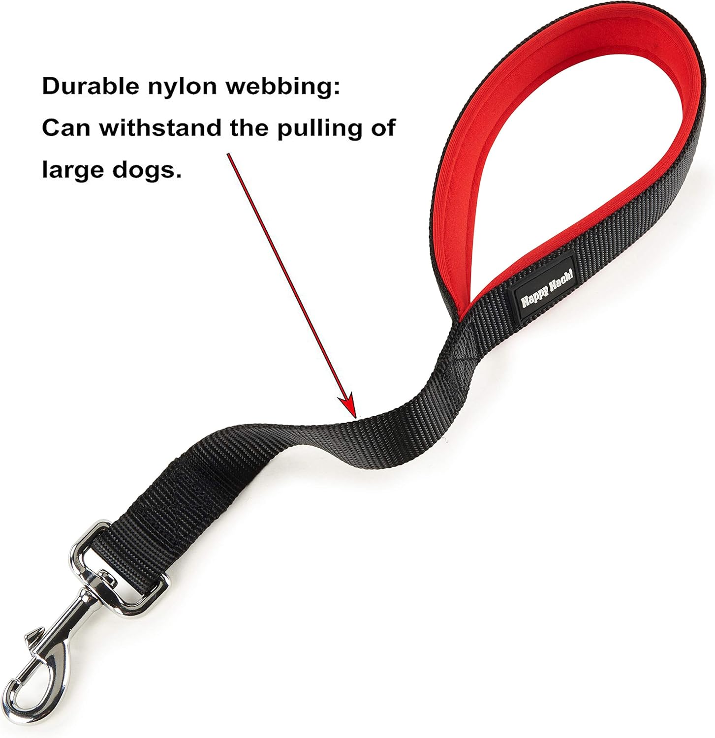 PETTOM Short Dog Lead Leash for Medium Large or Extra Large Dogs with Neoprene Padded Handle and Metal Clip (Black, L: 46 CM Length) - Image 3