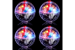 Frienda 4 Pieces Ghost Hunting Cat Ball Motion Light up Cat Balls LED Motion Activated Pet Ball Motion Light up Interactive Toys Pet Glowing Mini Running Exercise Ball Toys (Transparent)