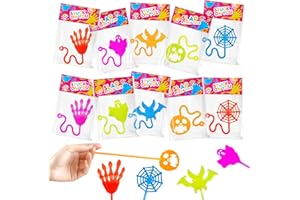 WONDRUS Halloween Treats Non Candy for Kids 36 PCS, Sticky Hands Party Favors Supplies for Toddlers, Trick or Treat Basket Bucket Goodie Bag Stuffers Fillers, Classroom Games Activities Prizes for Boys Girls
