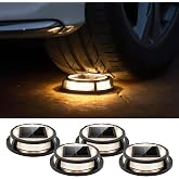 LUTEC 4 Pack Solar Driveway Lights, 12 LEDs IP67 Waterproof Outdoor Solar Dock Driveway Marker Lights for Step, Sidewalk, Pathway, Patio, Garden(Warm White)