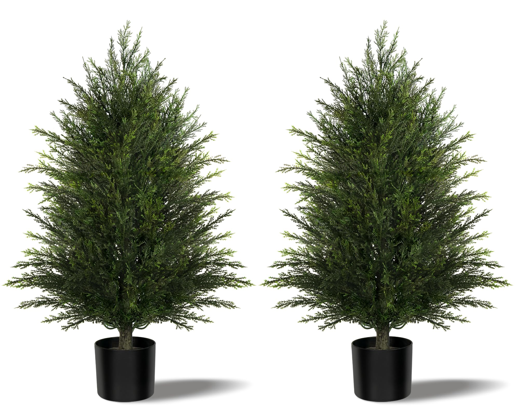 Mavis's Diary 3FT Artificial Cedar Topiary Trees Set of 2 for Outdoor Porch