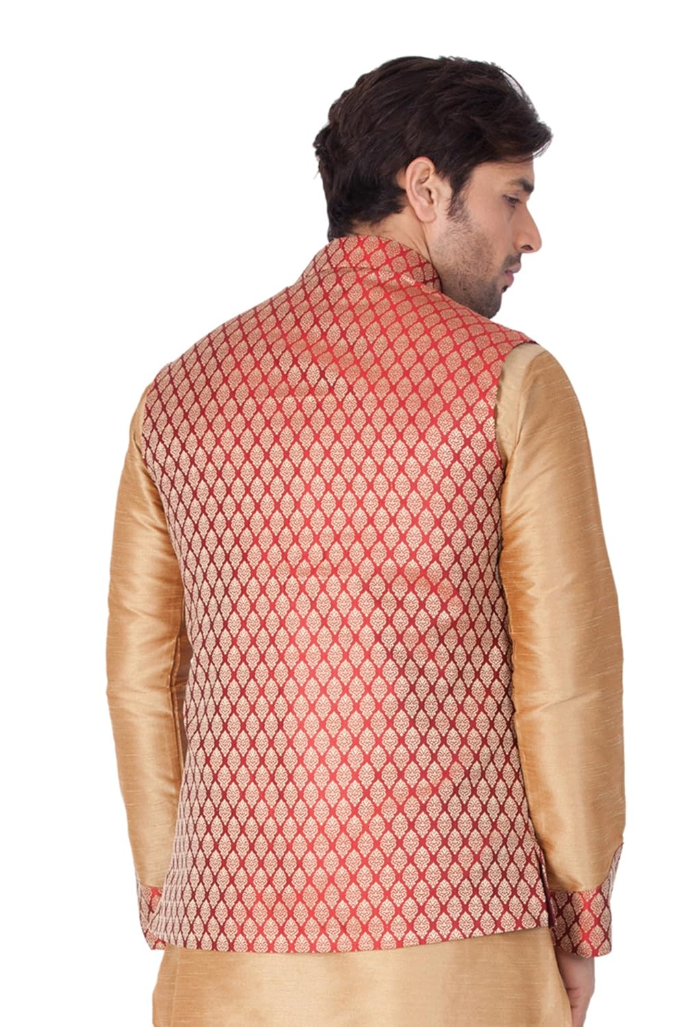 vastramay mens silk blend nehru jackets (maroon_vasmjma005)
