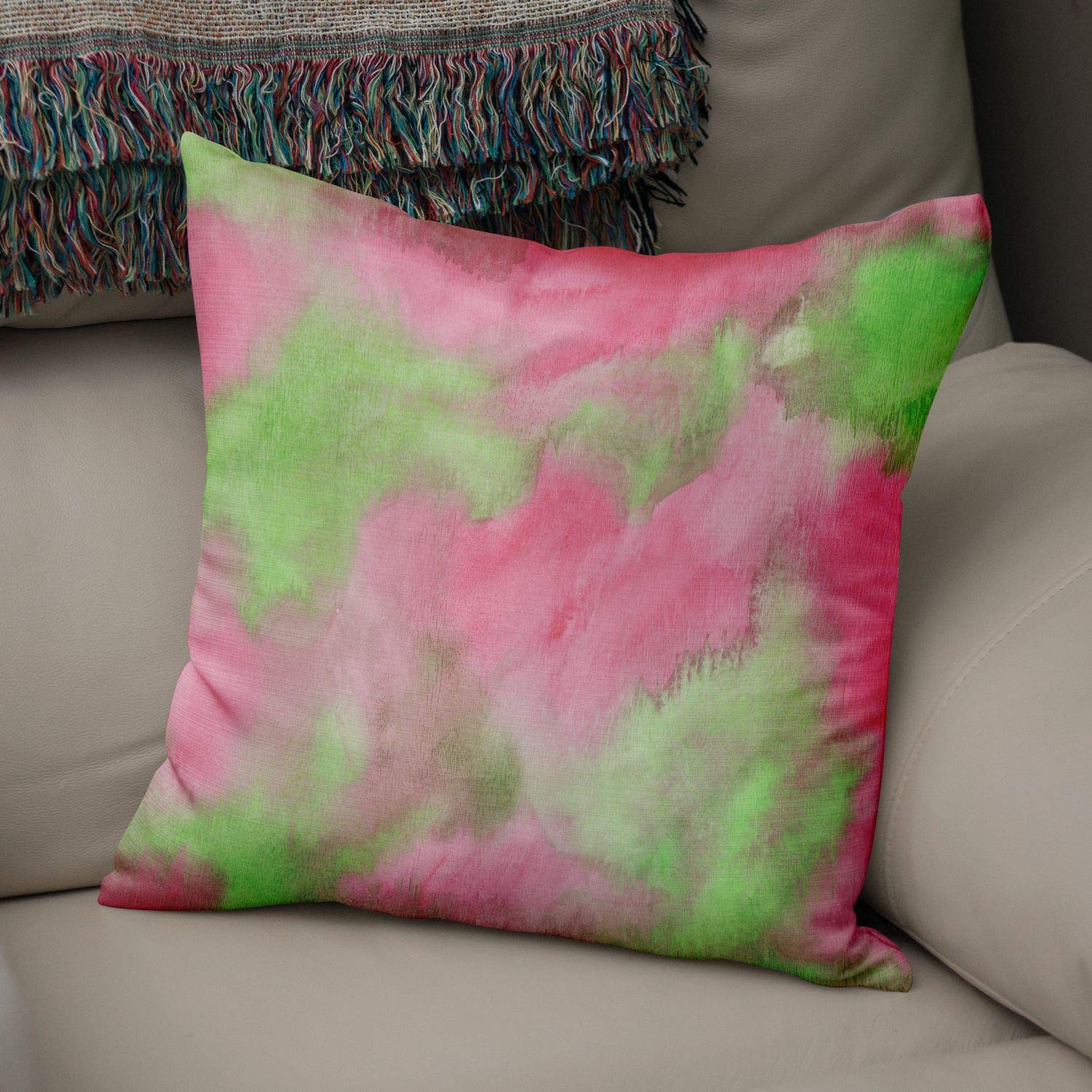 Bonamaison Decorative Cushion Cover Watercolor Theme, Throw Pillow Covers, Home Decorative Pillowcases for Livingroom, Sofa, Bedroom, Size:43X43 Cm - Designed and Manufactured in Turkey
