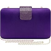 Mulian LilY Satin Rhinestones Evening Bags Party Bridal Clutch Purse For Women Prom Clutch