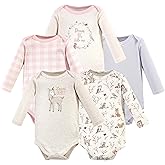 Hudson Baby baby-girls Cotton Long-sleeve Bodysuits 5-pack