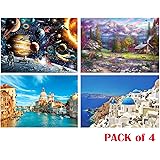 Jigsaw Puzzles Pack of 4 - Each 1000PCs, Joopee Puzzle for Adults Kids - Educational Intellectual Decompressing Fun Family Game