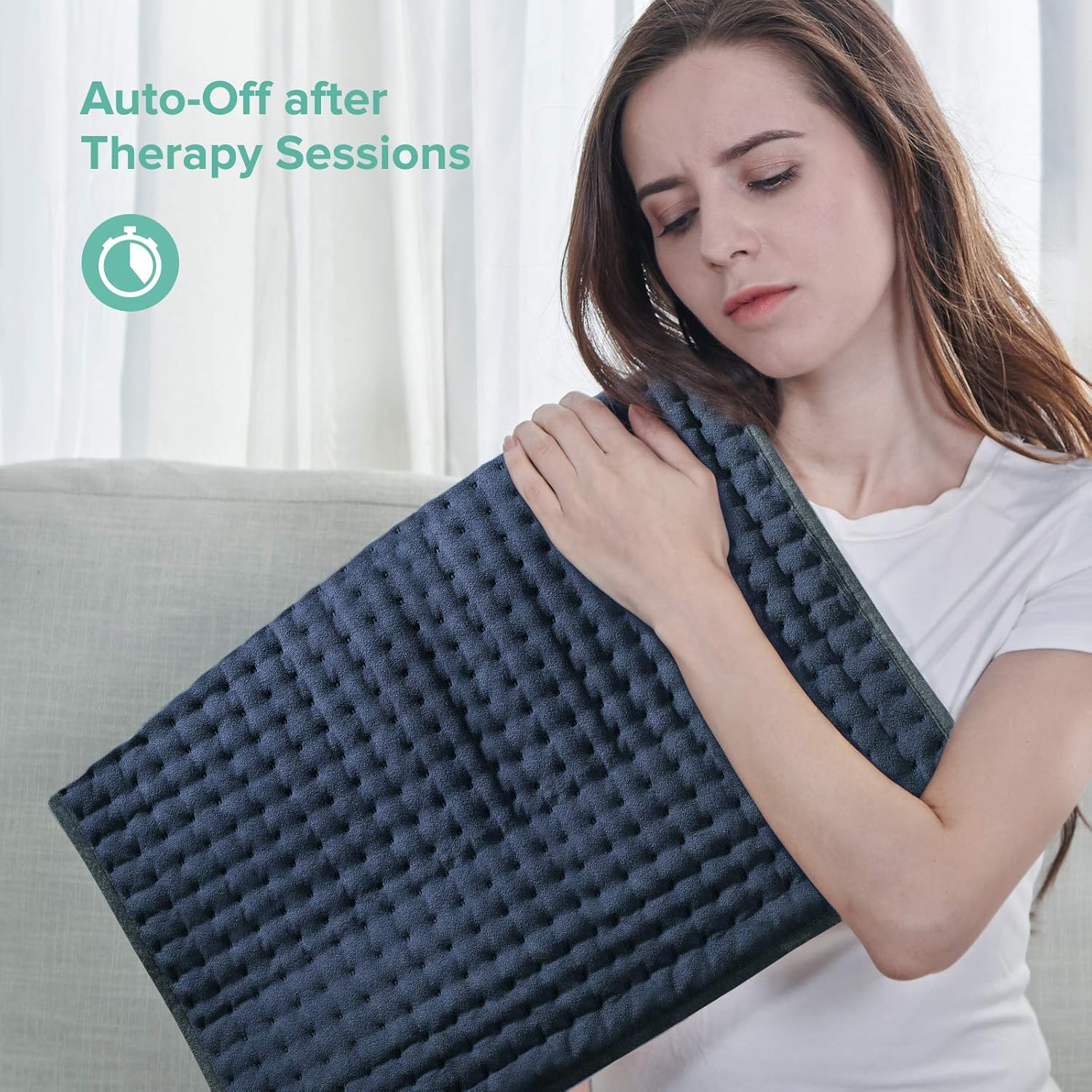 XXX-Large Sable Heating Pad for Back Pain and Cramps Relief, Fast-Heating Machine-Washable Pad - 6 Temperature Settings, Moist Heat Therapy Option, Auto Shut-Off - 17" X 33"(Upgraded Version): Health & Personal Care