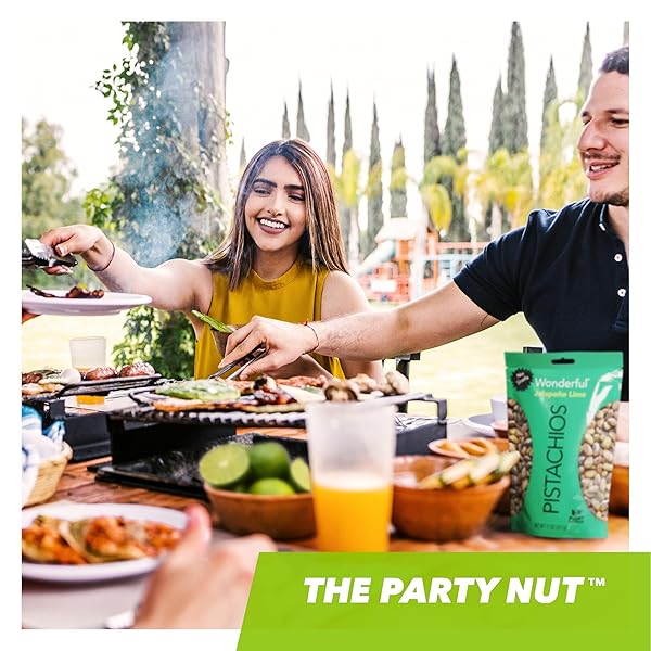 WONDERFUL PISTACHIOS NO SHELLS, JALAPEÑO LIME FLAVORED NUTS, 11 OUNCE RESEALABLE BAG, SPICY NUTS, PROTEIN SNACKS, GLUTEN FREE PANTRY STAPLES, HEALTHY SNACKS