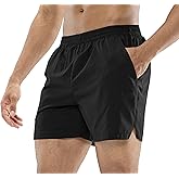 MIER Men's Workout Running Shorts Quick Dry Active 5 Inches Shorts with Pockets, Lightweight, Breathable