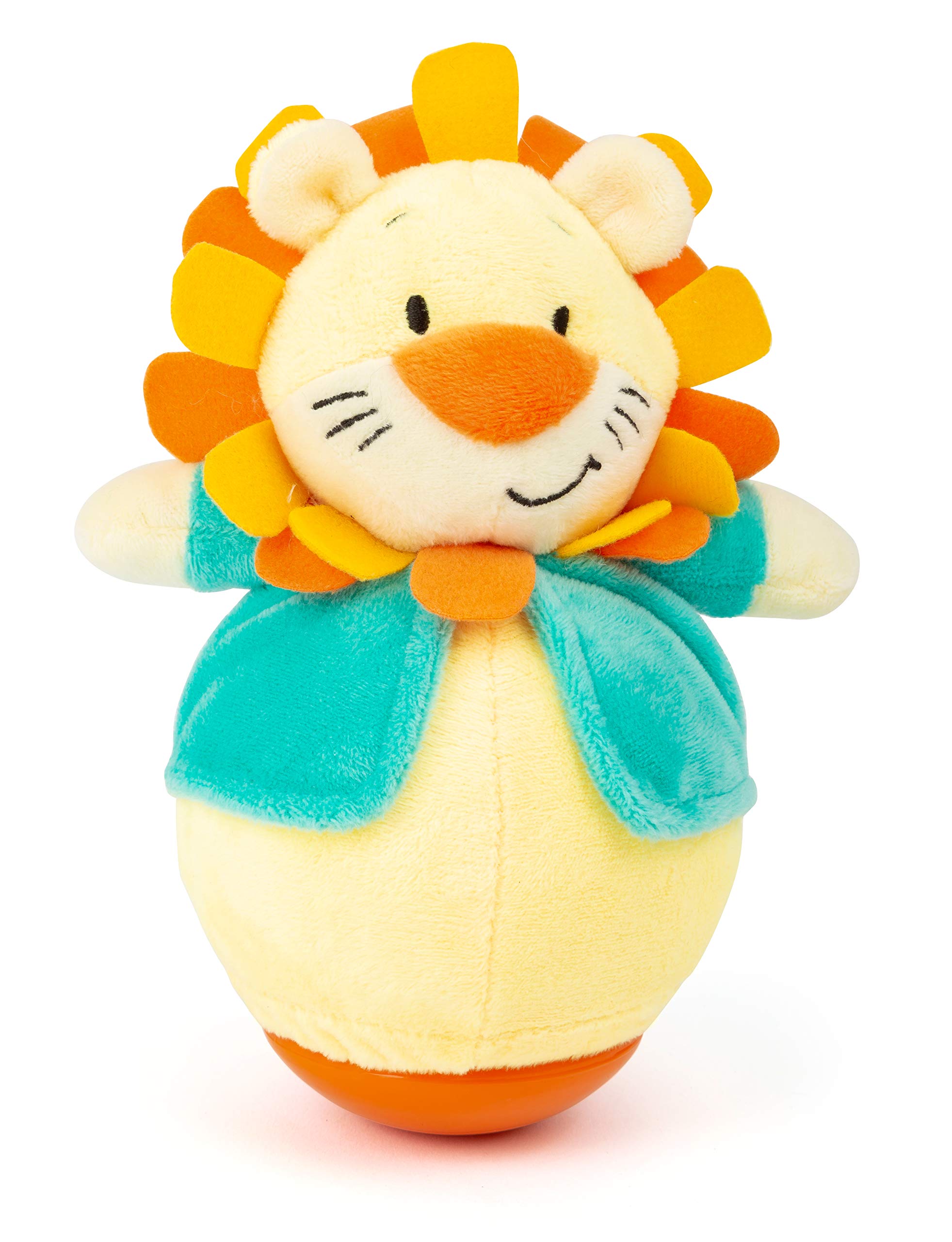 Small Foot 11426 Roly-Poly Lion, A Fun Stand-up Plush Animal for Grasping and Touching, Learning Toy