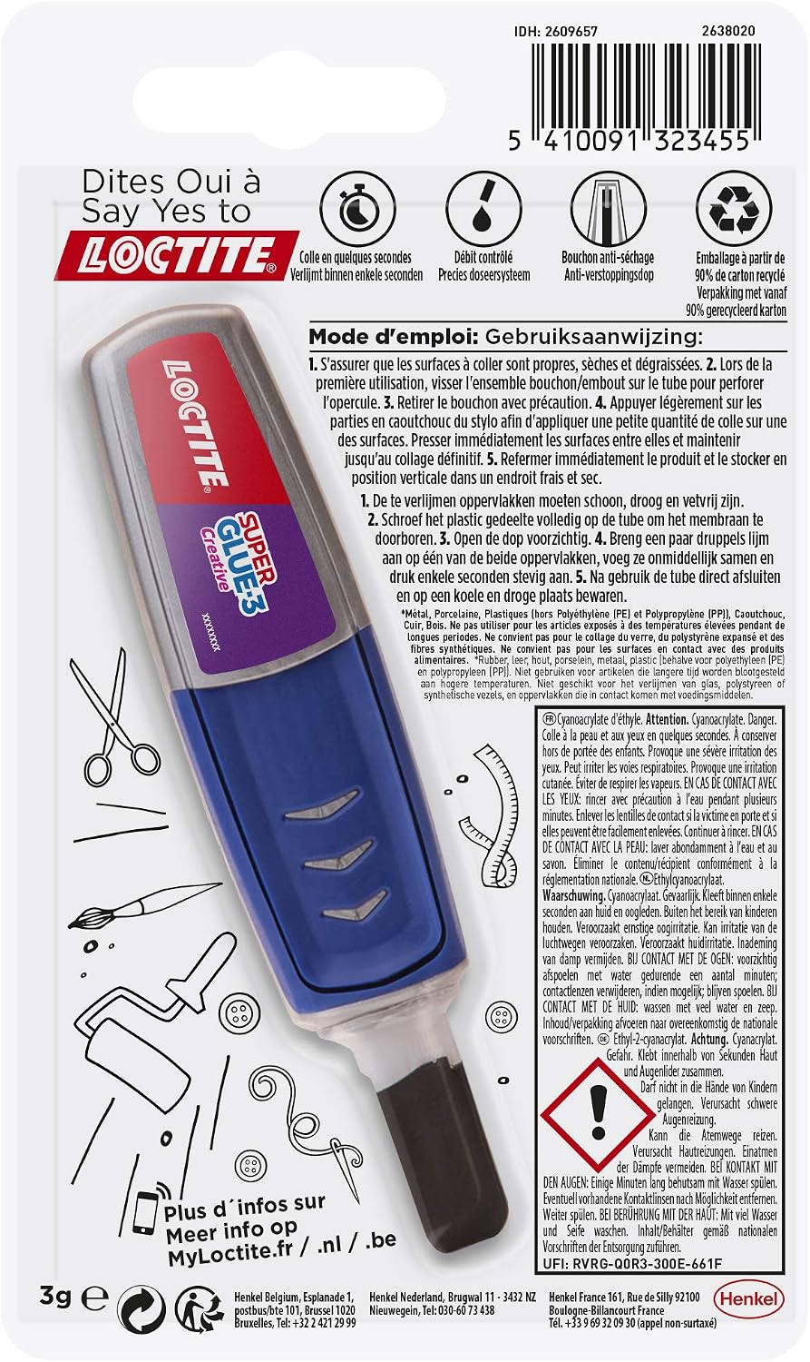 Loctite Strong Glue/Super Glue 3 - Perfect Pen 3g, Red, 9.8 x 2.3 x 16.5 cm - Image 3