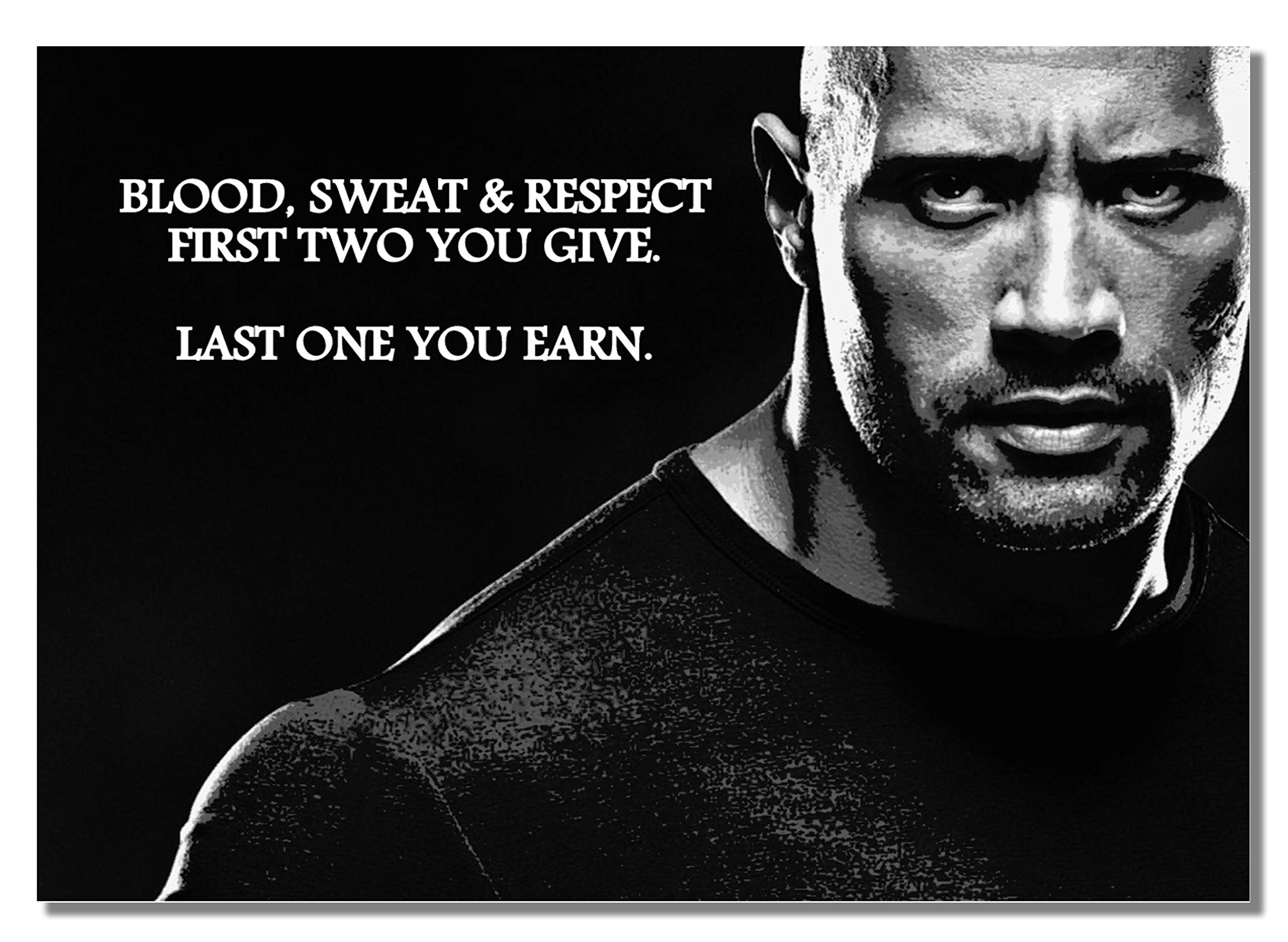 Dwayne Johnson A3 Unframed The Rock Actor Wrestler Sport Inspirational Quote Poster Motivational Photo Be Strong Picture