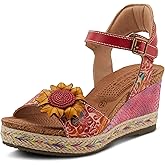Spring Step L'Artiste Women's Leilanie Sandal - Multicolored Floral Platform Quarter Strap