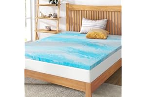 IULULU 2 Inch Gel Memory Foam Mattress Topper Full, CertiPUR-US Certified