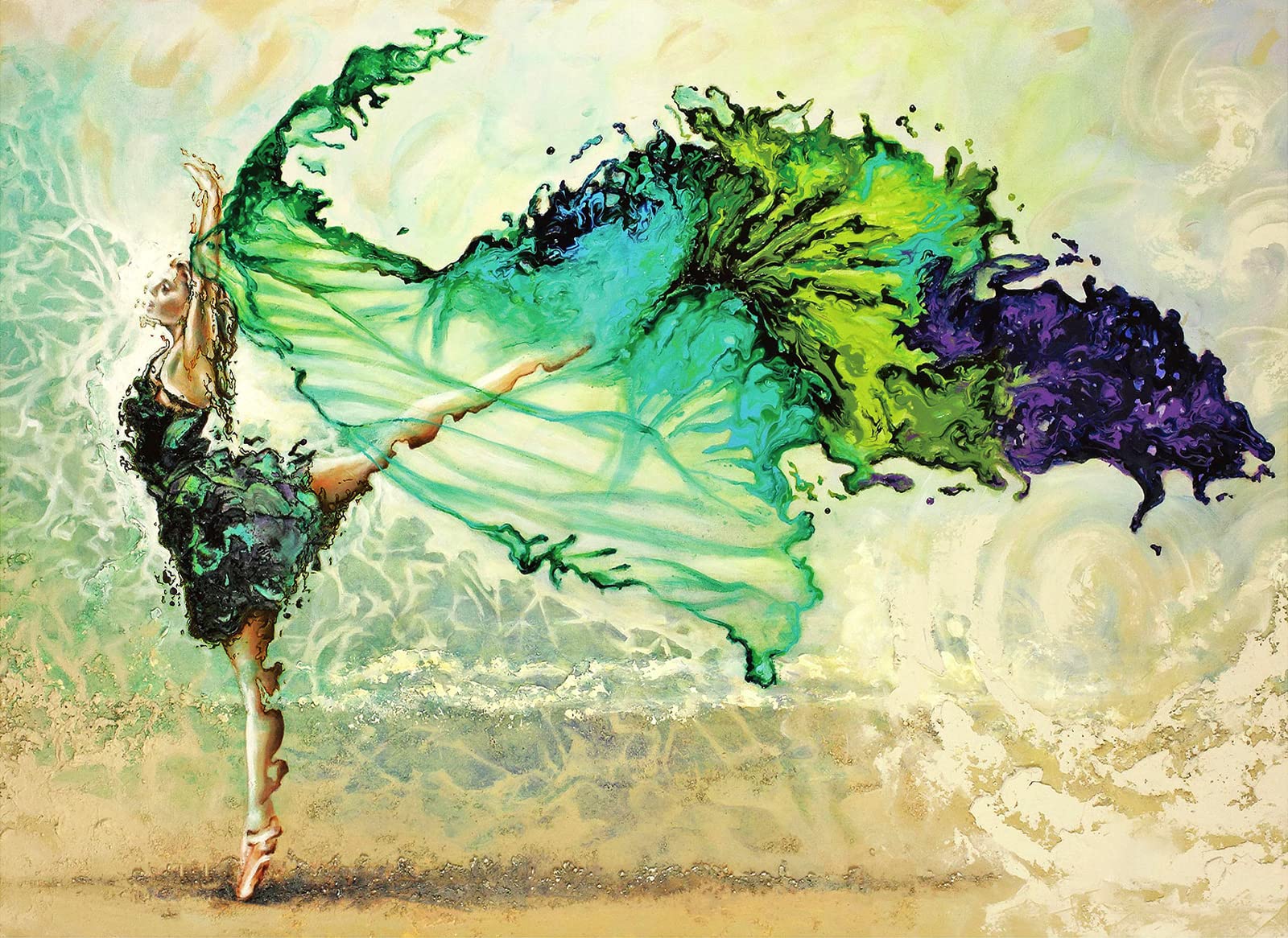 Photo 1 of 1000 Piece Puzzle for Adults, Ballet Dancer Puzzles Dancing Girl Oil Paintings Artworks Jigsaw Puzzles 1000 Pieces Intellectual Game Decompression Toys Teens Kids Gifts