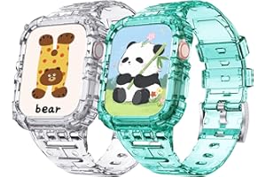 ABELTA Compatible with Clear Apple Watch Band 38mm 40mm 41mm 42mm 44mm 45mm with Protective Case,Shockproof Strap for iwatch Bands Series 8 7 6 5 4 3 2 1