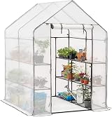 Christow Walk In Greenhouse 6ft 4in x 4ft 7in Reinforced Steel Frame view 1