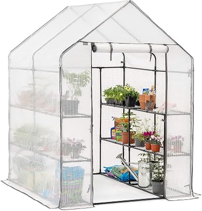 Christow Walk In Greenhouse 6ft 4in x 4ft 7in Reinforced Steel Frame