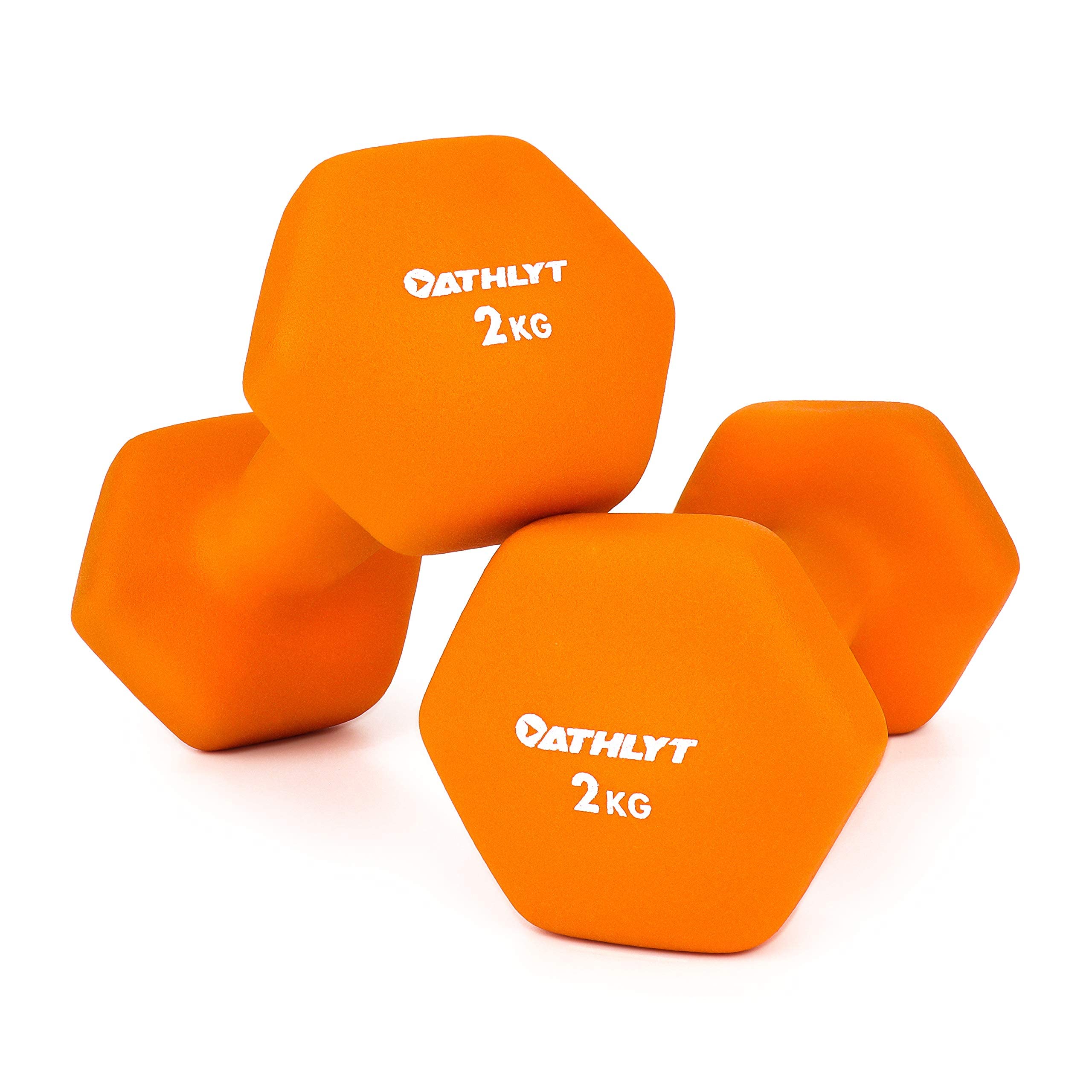 Athlyt Neoprene Dip Dumbbell Set, 2 x 2kg, Orange
